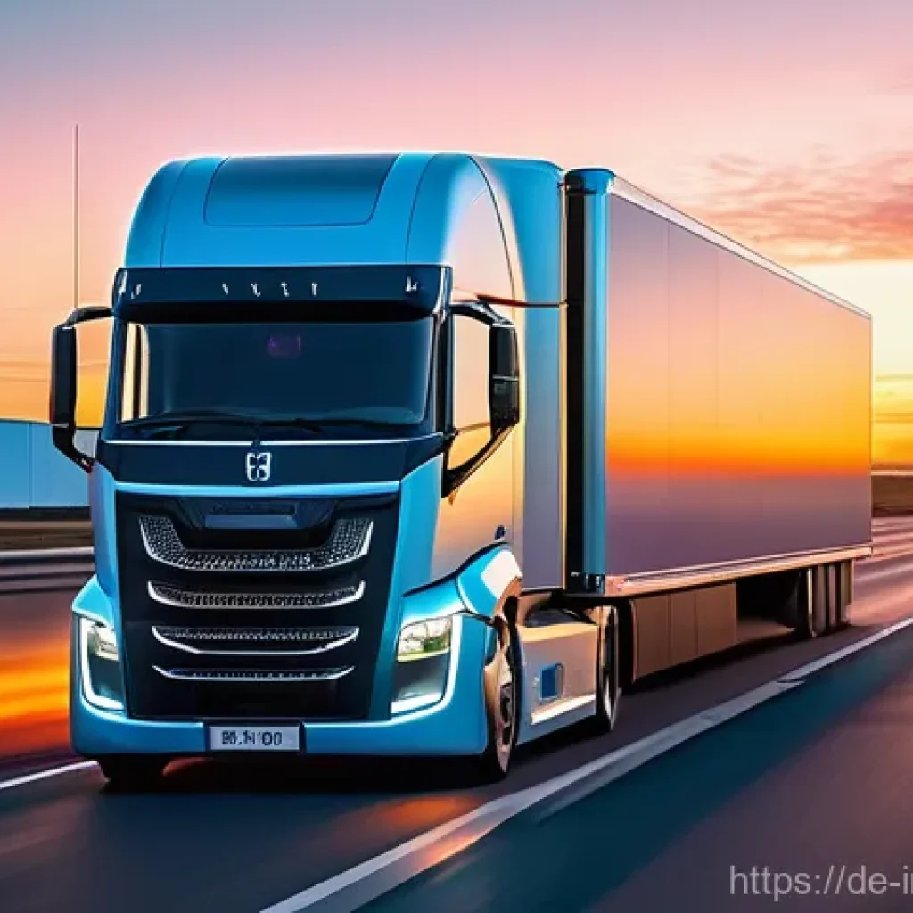 산업공학과 자율주행 기술 - **Prompt: Autonomous Logistics Convoy** "A dynamic, eye-level shot of a convoy of sleek, modern ...