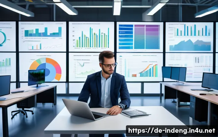 산업공학의 경제성 평가 기법 - A modern German industrial engineer in a bright office, analyzing investment data on multiple transp...